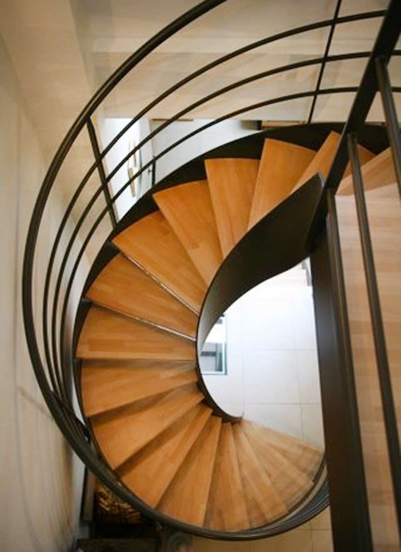 escalier helicoidal vue de dessus