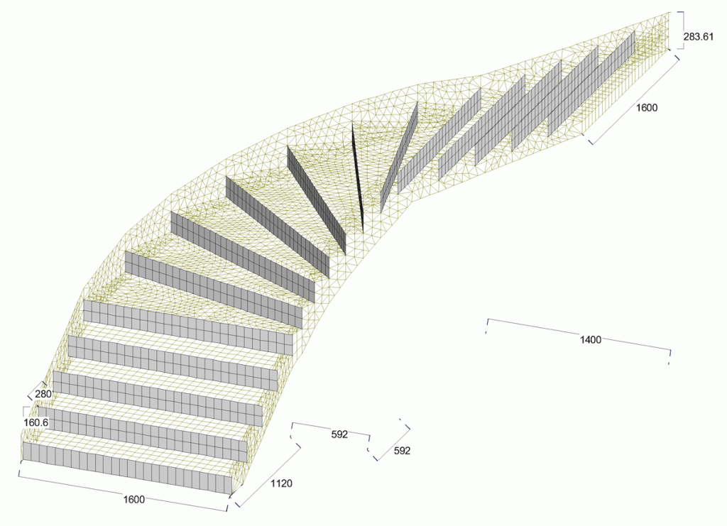 Modèlisation d'un escalier balancé